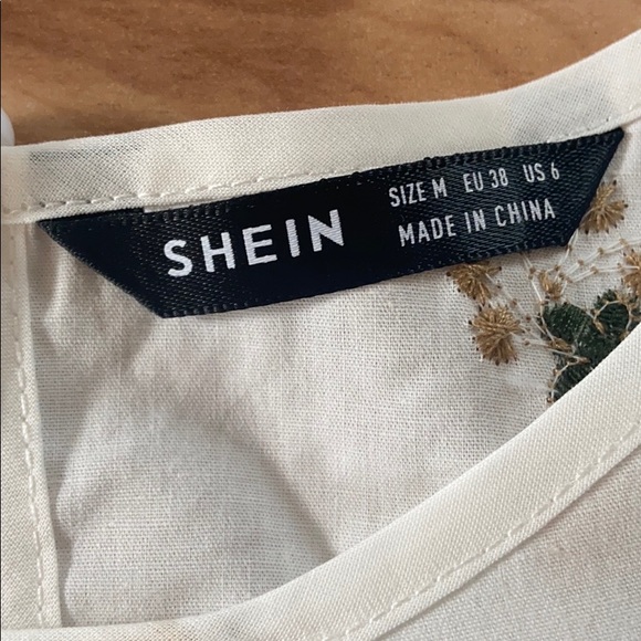 SHEIN Flower All Over  Embroidered Cotton Blouse - Picture 8 of 12